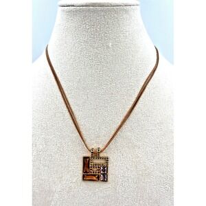 Swarovski Ilori Rose Gold Tone Geometrical Pendant Necklace NWT 851463